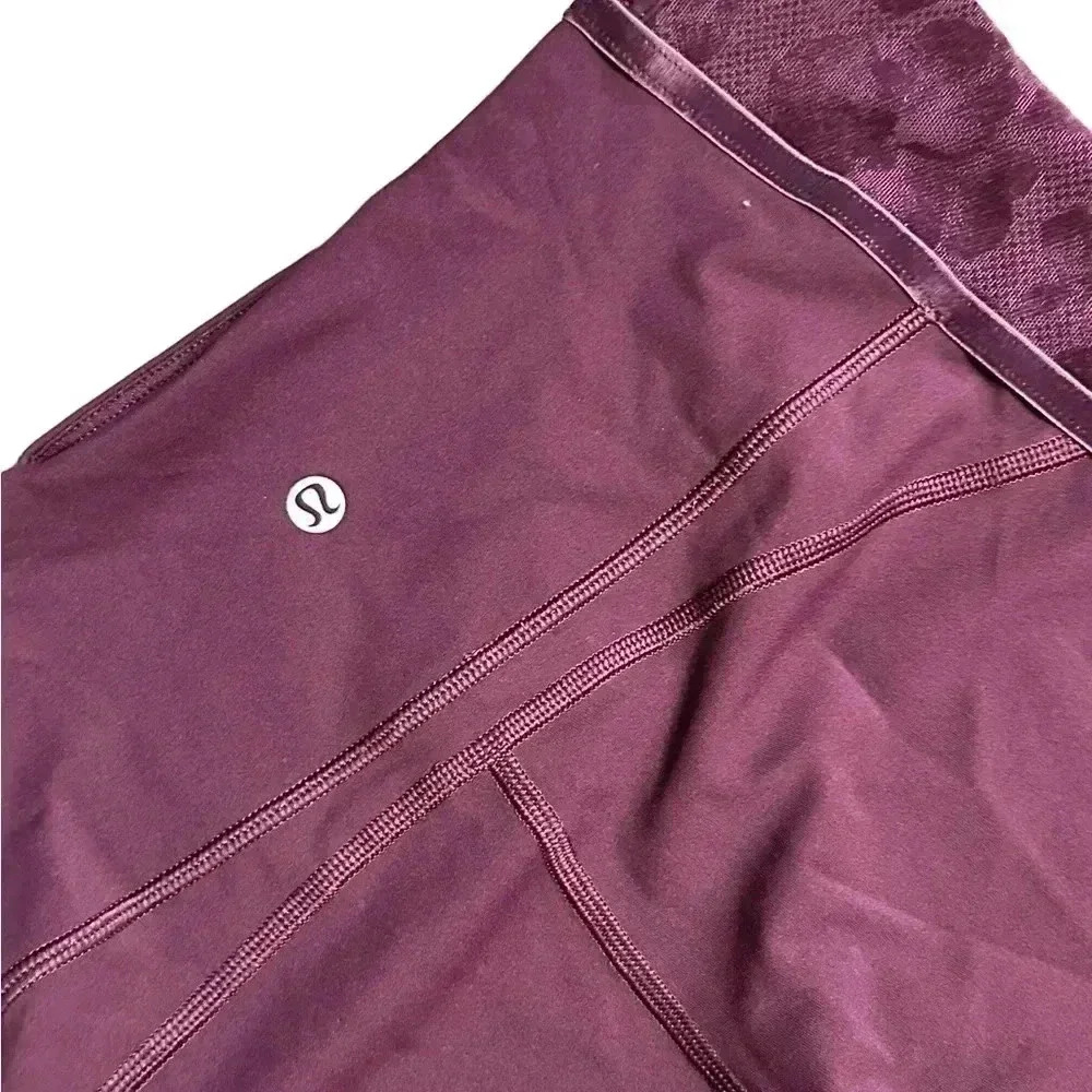 Lululemon Wunder Under Crop High-Rise Burgundy Size 8 - Picture 6 of 7